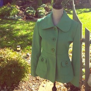 🎉PRICE drop🎉green buttoned pea coat jacket, m